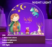 Chloris - Lampe de nuit pour chambre de garçon au design unique elfe et dragon - 7 couleurs différentes - intensité lumineuse réglable - Chargement USB
