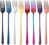 Tafelvorken 18/10 roestvrijstalen diner vorken Kleurrijke diner vorken set van 8 21,5 cm Titanium vorken