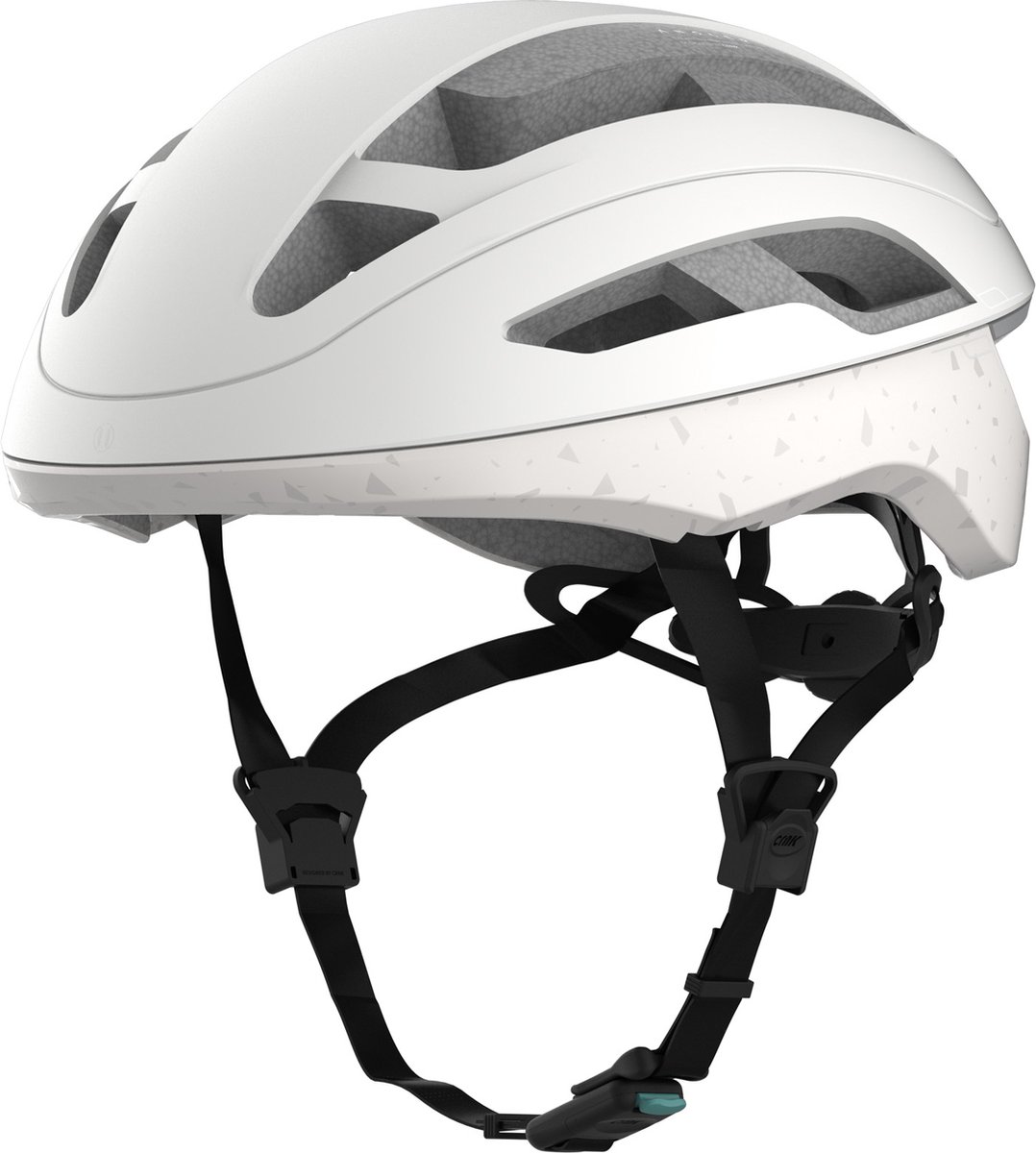CRNK Angler Fietshelm – Volwassenen – 198 gram – Reflecterend – Wit glimmend- Maat L - Verstelbaar - 12 Ventilatiegaten - Heren Dames - Racefietshelm - 58 - 62 cm