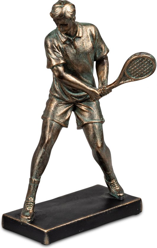 Boltze - Tennis - Man - Actie - Beeld - Bronz - 27cm