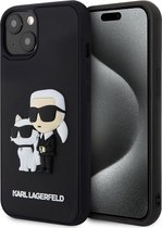 Karl Lagerfeld 3D Rubber Karl & Choupette Back Case - Apple iPhone 15 Plus (6.7") - Zwart
