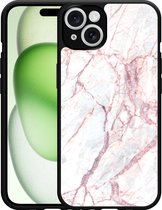 Cazy Hardcase Hoesje geschikt voor iPhone 14 White Pink Marble