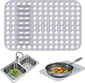 Siliconen gootsteenmat, 40 x 29 x 0,7 cm, gootsteenbescherming, afdruipmat, mat, antislip spoelbakmat voor spoelbak voor keuken
