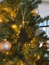 Kersthangers | kerstornament | kerstboomversiering | kerstboomdecoratie | leren kerstboomhanger | Kerstboom | Donkergroen | 10 cm | leer