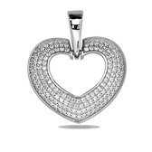Juwelier Zwartevalk - Zilveren (gerhodineerd) hart hanger 24.168