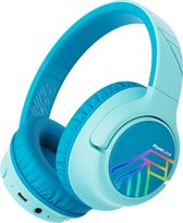 PowerLocus Bobo - Draadloze Koptelefoon voor Kinderen - Bluetooth koptelefoon - 74/85/94dB Volumebegrenzing - Led Verlichting - Audio Sharing Functie - Blauw