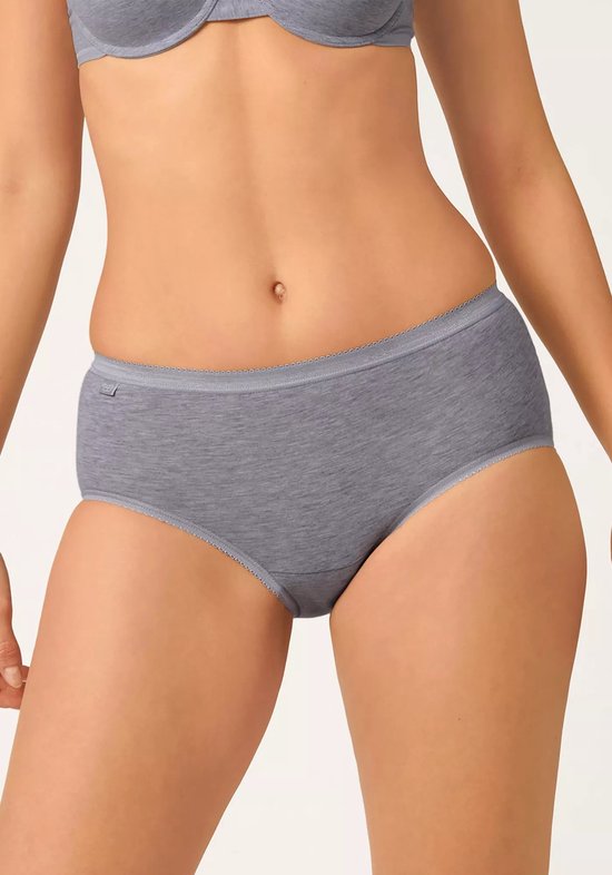 Grijze dames midi-slip met kanten boord