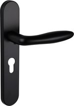 Lavuzo deurkruk Pratona Zwart met afgerond schild PC55 | Per set | Deurklink met schild