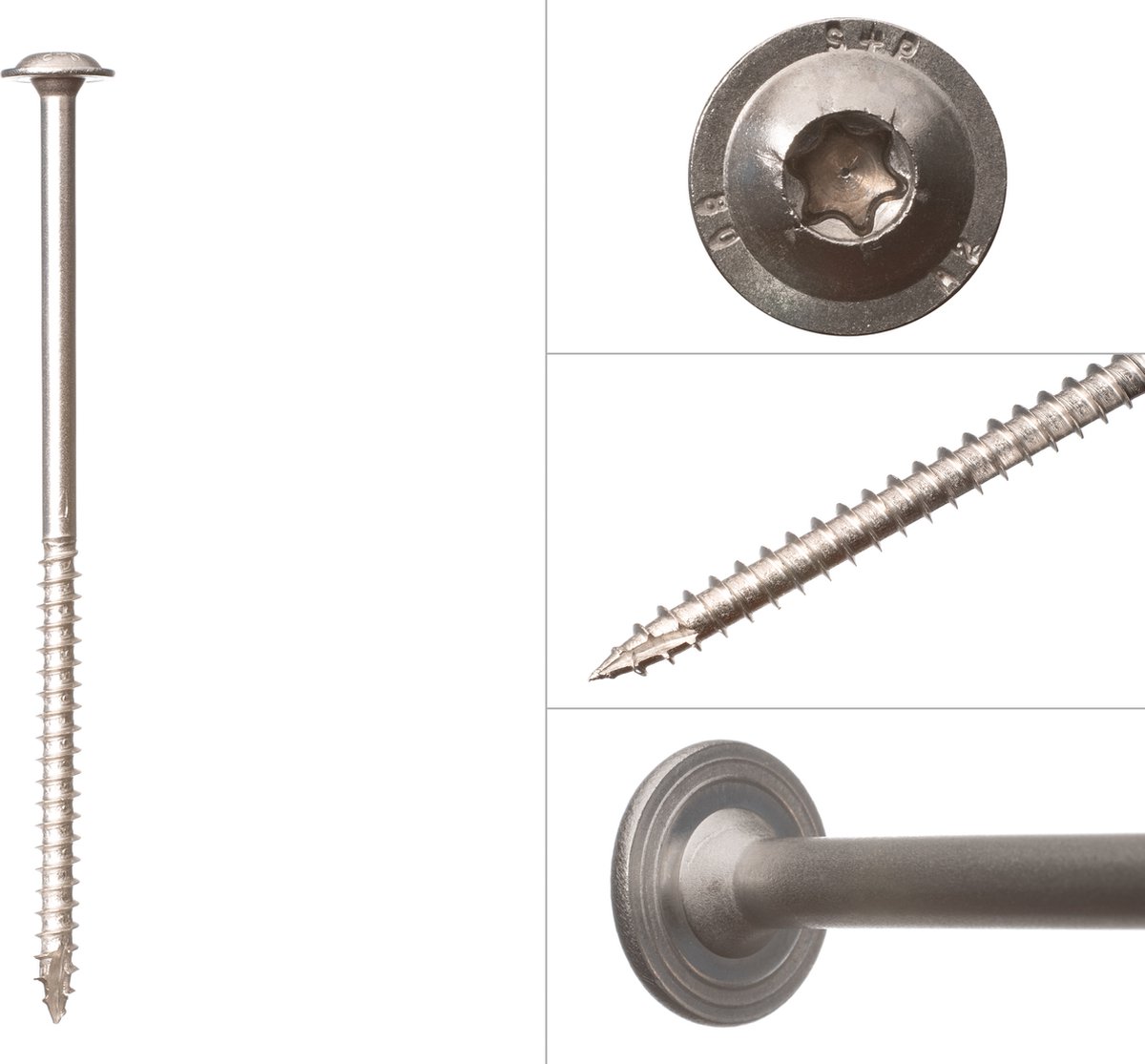Wovar Tellerkopschroeven RVS A4 8.0 x 160 mm Torx 40 | Doos 50 Stuks