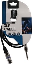 HQ-Power XLR-jack kabel, 1 x XLR mannelijk, 1 x jack 6.35 mm mannelijk, mono, 1.5 m, perfect voor geluidsoverdracht