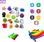 Happy Trendz® 13-Delig Fidget Toys Pakket - Inclusief Mochi Squishies, Snappers Fidget, gift pakket en Mesh Marble Fun!