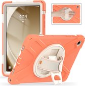 Case2Go- Tablet Hoes geschikt voor Samsung Galaxy Tab A9 Plus (2023) - Hand Strap Heavy Armor Case - Oranje