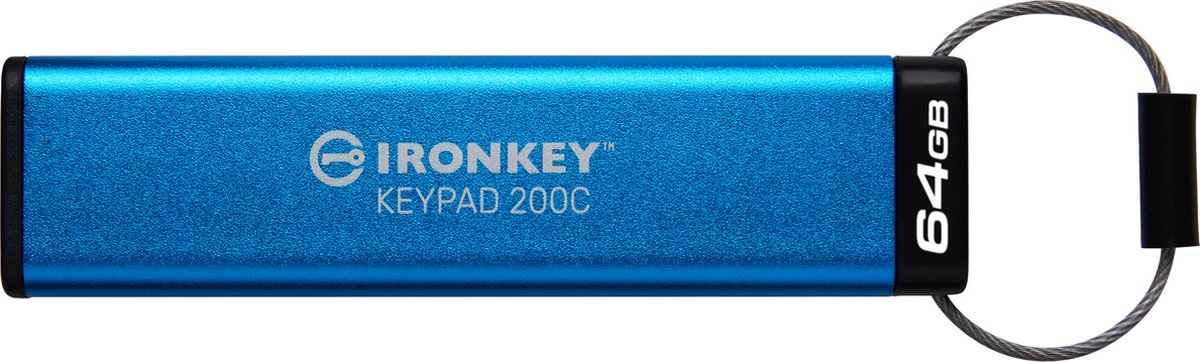 Kingston IronKey Keypad 200 64 GB usb-stick USB-C 3.2 (5 Gbit/s)