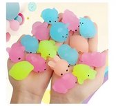 Mochi squishy - Fidget toys - Soft animal - Mochies Glow in the Dark 10x - Mochies 10 x - Antistress - Siliconen - multicolor