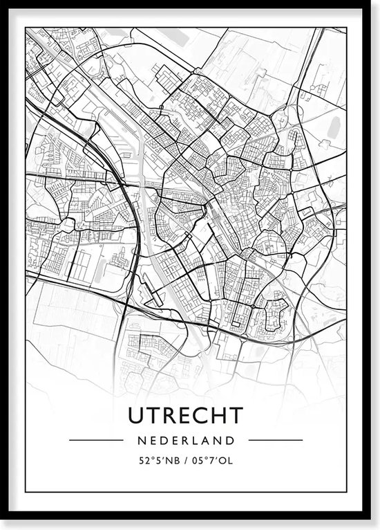 Utrecht Poster Stadsposter Plattegrond Citymap Stadskaart A3 bol