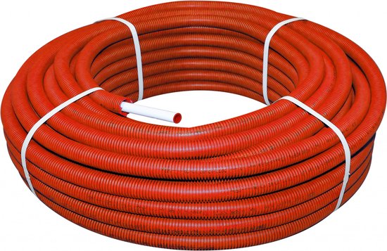 Bonfix Alu-pers - meerlagenbuis 16x2mm met mantel rood - rol 50m