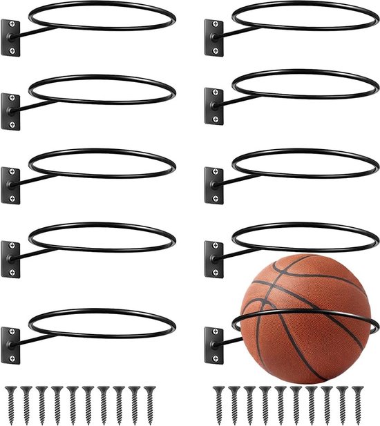 Foto: 10 stuks balwandhouders basketbal balhouder voor basketbal voetbal basketbal voetbal balstandaard voor basketbal voetbal rugby volleybal balstandaard voetbaldisplay