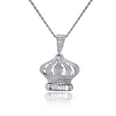 Juwelier Zwartevalk zilveren (gerhodineerd) kroon hanger - 24.080