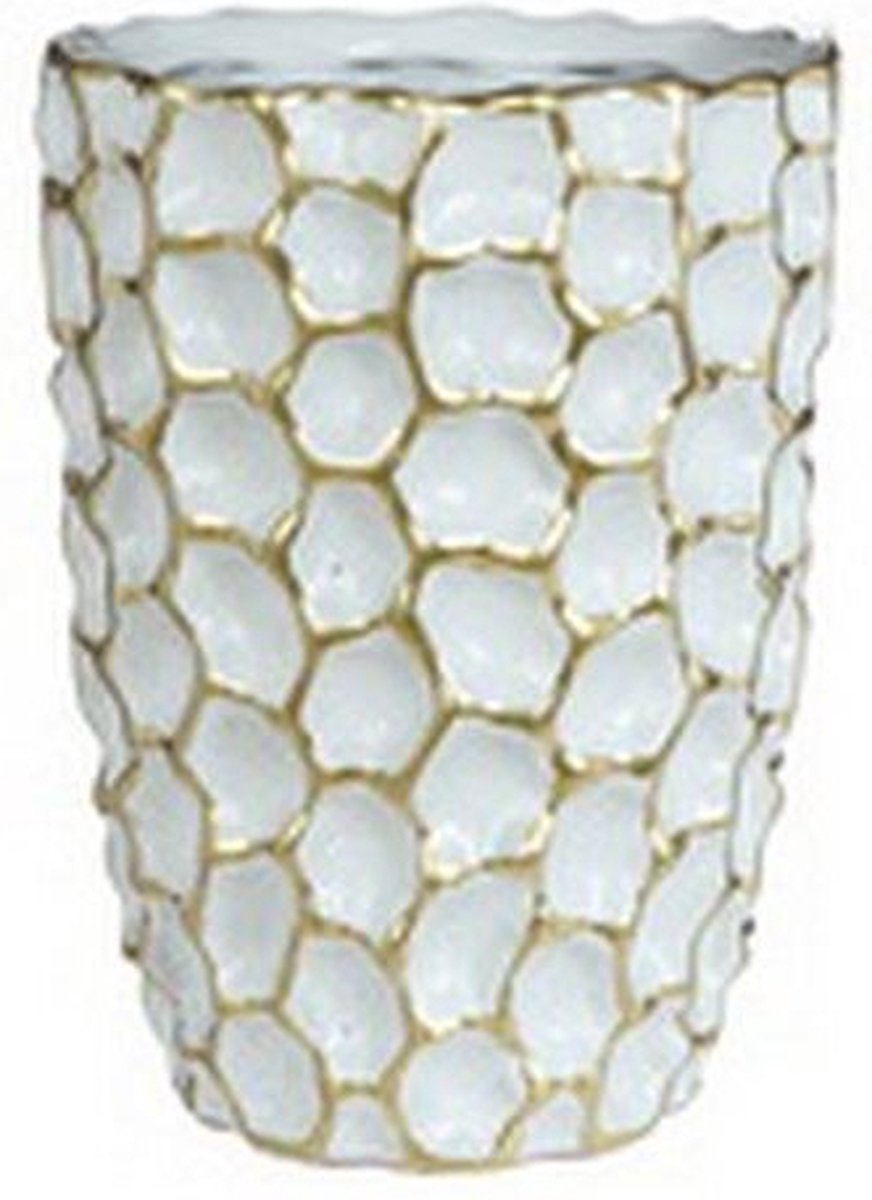 CASA DI ELTURO IDEAS DENTED VASE WHITE GOLD