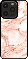 Smartphonica Telefoonhoesje voor iPhone 14 Pro marmer look - backcover marmer hoesje - Wit Rosé Goud / TPU / Back Cover geschikt voor Apple iPhone 14 Pro