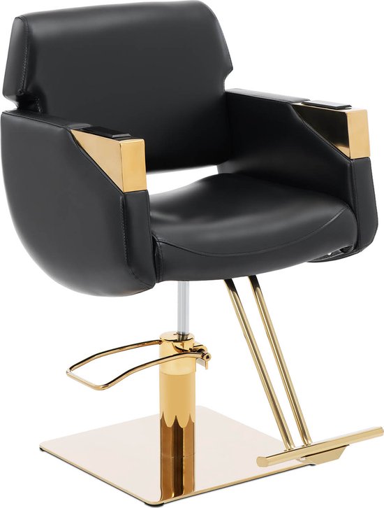physa - Chaise de coiffure avec repose-pieds - 880 - 1030 mm - 200 kg -  Zwart/ Or | bol