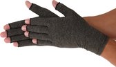 Dunimed Reuma Artritis Handschoenen - Compressie Handschoenen met Open Vingertoppen - Grijs - L