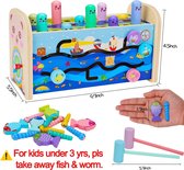 7-in-1 multifunctionele Montessori speelgoedset - Whack-A-Mole spel - visspel - xylofoon - vroeg onderwijs - houten speelgoed - voor jongens en meisjes - verjaardagscadeaus
