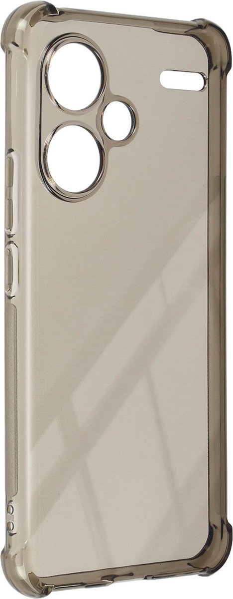 iMak, Hoes Geschikt voor Xiaomi Redmi Note 13 Pro Plus Siliconen munten bumper doorzichtig, Transparant zwart