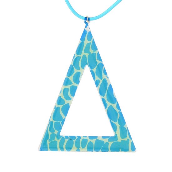 Behave Blauwe ketting met driehoek hanger en giraffe design