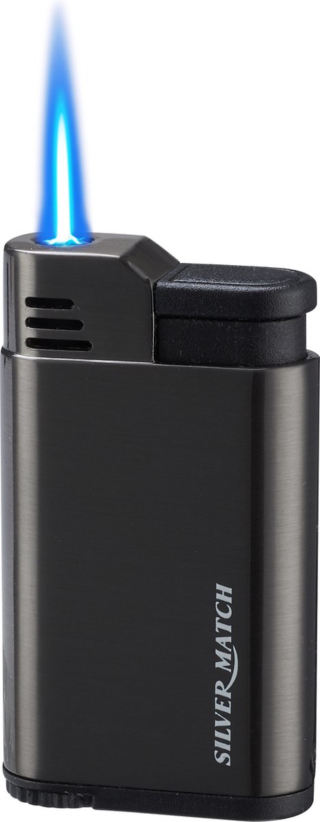Goedkoopste Silver Match Classic Jetflame Donkergrijs - Jetflame Aansteker - Windproof - Stormaansteker
