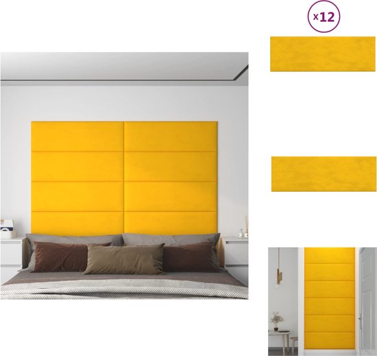 vidaXL Wandpanelen - trendy decoratief - wandbekleding - 90x30 cm - geel - Wandpaneel