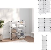 vidaXL Schoenenrek - Polypropeen panelen - Stalen frames - 84 x 31.5 x 93 cm (L x B x H) - Schoenenkast