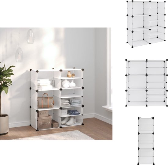 vidaXL Schoenenrek - Polypropeen panelen - Stalen frames - 84 x 31.5 x 93 cm (L x B x H) - Schoenenkast