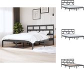 vidaXL Houten bedframe - 166 x 205.5 x 100 cm - Grijs massief grenenhout - Stevige lattenbodem - Geschikt voor 160 x 200 cm matras - Bed