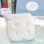 Badkussen voor hoofd en nek, luxe badkuip en spa-kussen met 3D-Air-mesh-technologie en 6 zuignappen. Antislip spa-kussen, geschikt voor badkuipen, whirlpools en spa-spa