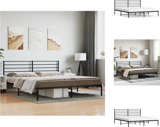 HOMERECOMMEND Bed Frame, Metal Guest Bed, Metal Bed Frame, Guest Bed for Small Spaces, Black