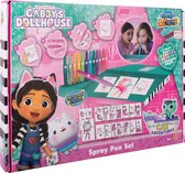 Gabby's Dollhouse - Spray Pen Set - Kleurstiften voor Kinderen - Tekenset met Gekleurde Blaas Pennen en Tekensjablonen