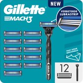 Gillette Mach3 - 1 Scheermes Voor Mannen - 12 Scheermesjes - Brievenbusverpakking