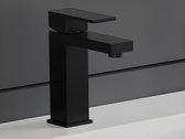 Shower & Design Mechanische mengkraan met vierkante vorm van geborsteld roestvrij staal - Mat zwart, H17,3 cm - CANILAS L 5 cm x H 17.3 cm x D 15.2 cm
