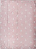 Plaid 130x170 cm Roze Wit Polyester Kerstbomen Deken