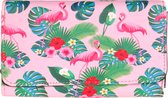 Portemonnee - Flamingo & Bloemen - Roze - Rits - 18x11cm