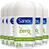 Sanex - Zero % - Deodorant - Roller - Normale Huid - 6 stuks - Voordeelverpakking