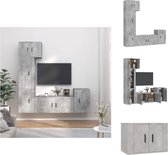 vidaXL TV-meubelset betongrijs - 4-delig - 57x34.5x40 cm / 100x34.5x40 cm / 2x 40x34.5x60 cm / 40x34.5x80 cm - Kast