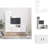 vidaXL TV-meubelset - Klassiek - Wandgemonteerd - Wit - 57x34.5x40 cm / 100x34.5x40 cm / 40x34.5x60 cm / 40x34.5x80 cm - Kast