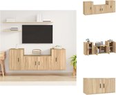 vidaXL TV-meubelset - Sonoma eiken - 80 x 34.5 x 40 cm - Inclusief 1 x 80 cm tv-meubel en 2 x 40 cm tv-meubel - Wandgemonteerd - Kast