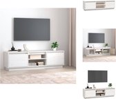 vidaXL Tv-meubel - Grenenhout - 140 x 35 x 40 cm - Wit - Kast
