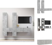 vidaXL Hangende TV-meubelen - Betongrijs - 30.5x30x30cm - 100x30x30cm - 30.5x30x110cm - Bewerkt hout - Kast