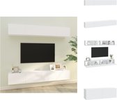 vidaXL Wandgemonteerde Tv-meubelen - Klassiek Ontwerp - Tv-meubels - 100 x 30 x 30 cm - Kleur- Wit - Materiaal- Bewerkt hout - Kast