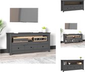 vidaXL Tv-meubel Grenenhout Grijs - 114 x 35 x 52 cm - Landelijke stijl - Kast