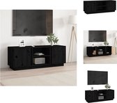 vidaXL Tv-meubel Massief Grenenhout - Trendy - Tv-kast 110x35x40.5cmZwart - Kast
